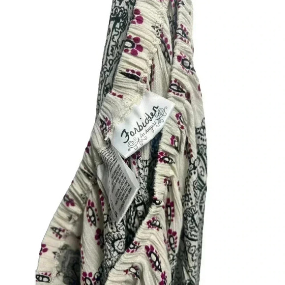 FORBIDDEN LOS ANGELES Maxi Skirt M Tiered Long Beaded Orange Pink Embellished - Picture 5 of 12